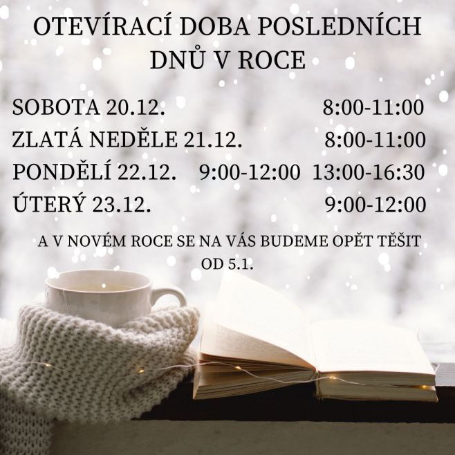 Otevírací doba kamenného obchůdku poslední dny v roce 2025🎄🌟